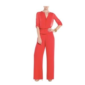 BCBGMAXAZRIA Rigsby Contrast-Sleeve Jumpsuit NWT